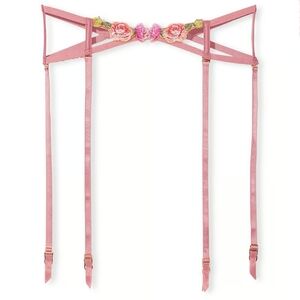 Rose-Embroidered Garter Belt